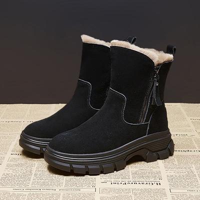 Women's Cold-proof Warm Padded Snow Boots Thick-soled High Anti-skid Wear Outdoor Leisure Sports Mid-calf Cotton Boots