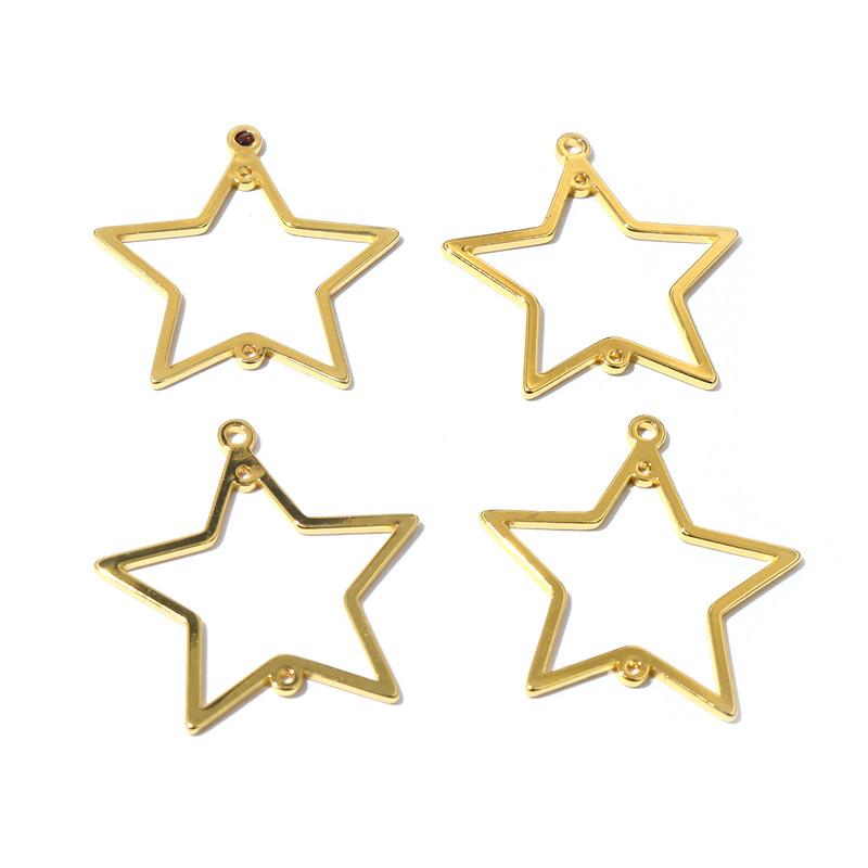 10 Stück Edelstahl Goldfarbe Anhänger Geometrisch Stempelrohlinge DIY Poröser Verbinder Anhänger Halskette Ohrring Zubehör