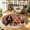 Round Rug Custom Nameaespa Pattern Non Slip Carpet Home Floor Decor
