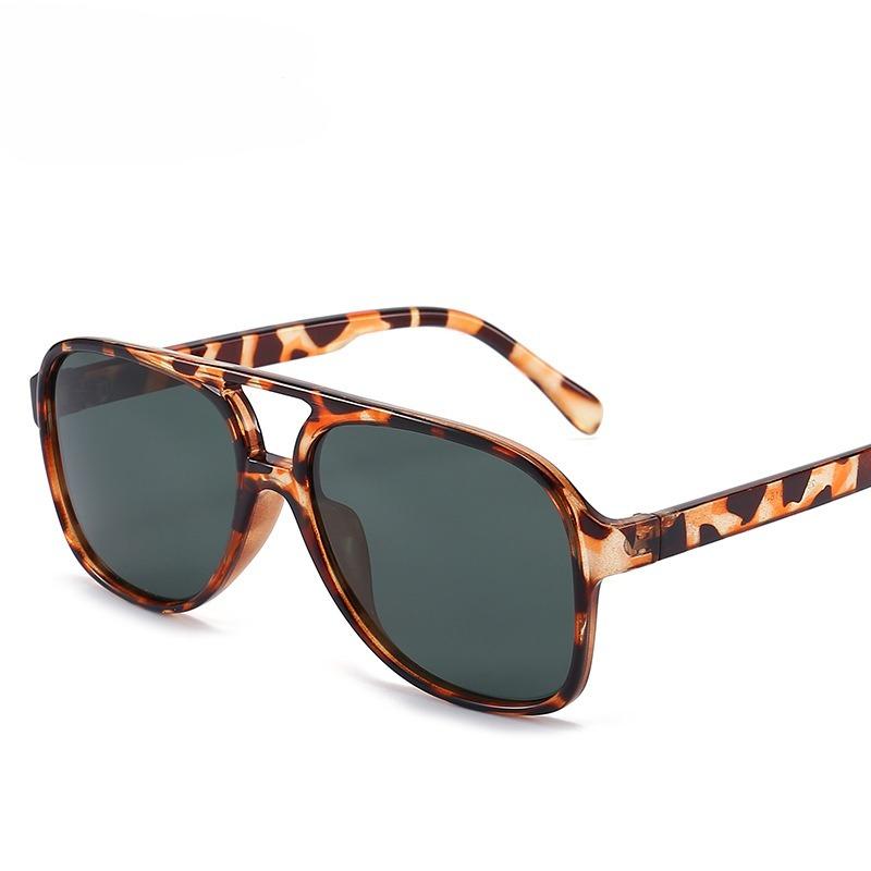 Aviator zonnebril met dubbele brug voor dames en heren, casual, modieus, anti-verblinding, ideaal voor autorijden, strand en reizen.