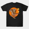 Men Black Print T-shirt Raptor Rider Samurai No-Cut Transfer Paper Print Cotton Tshirt