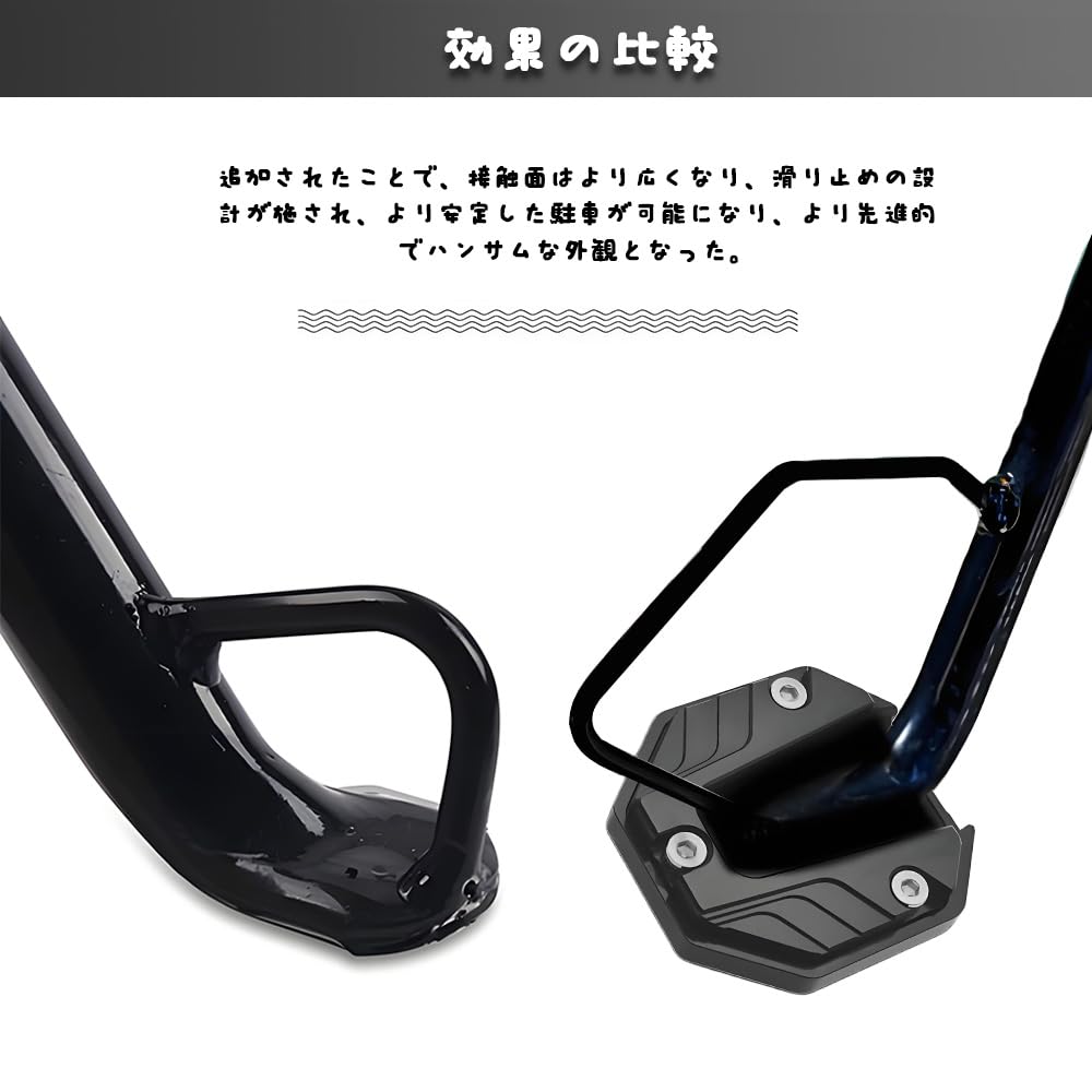 YUHENGCT Motorcycle Side Stand Plate Universal Alloy Stand Plate Anti-Slip Extension Foot Brace Kickstand