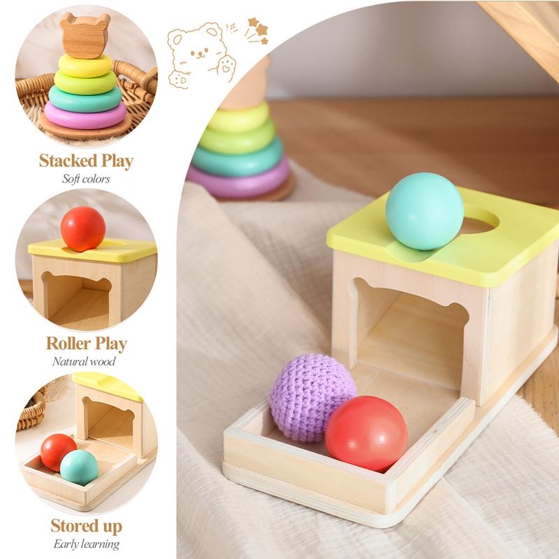 Kids Wooden Montessori Toys Coin Ball Busy Drum Color Shape Cognition Match Educational Sensory Toys Baby Teaching Aid Toy Gifts