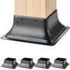 101,6x101,6mm Paalvoet 4 Stuks, Interne 91x91mm Heavy Duty Poedergecoat Stalen Paalhouder Geschikt voor Standaard Houten Paalanker, Terraspaalvoet voor