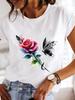 (Asian Size)  Clothing T Shirt sweet plant cute Fashion Tee Print Lady Women Casual Top Short Sleeve Female Graphic T-shirts