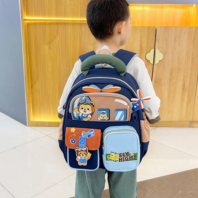 Kids Backpack Preschool Kindergarten Lightweight Dual-Shoulder Bag With Air-Padded Straps Breathable Nylon Cute Cartoon