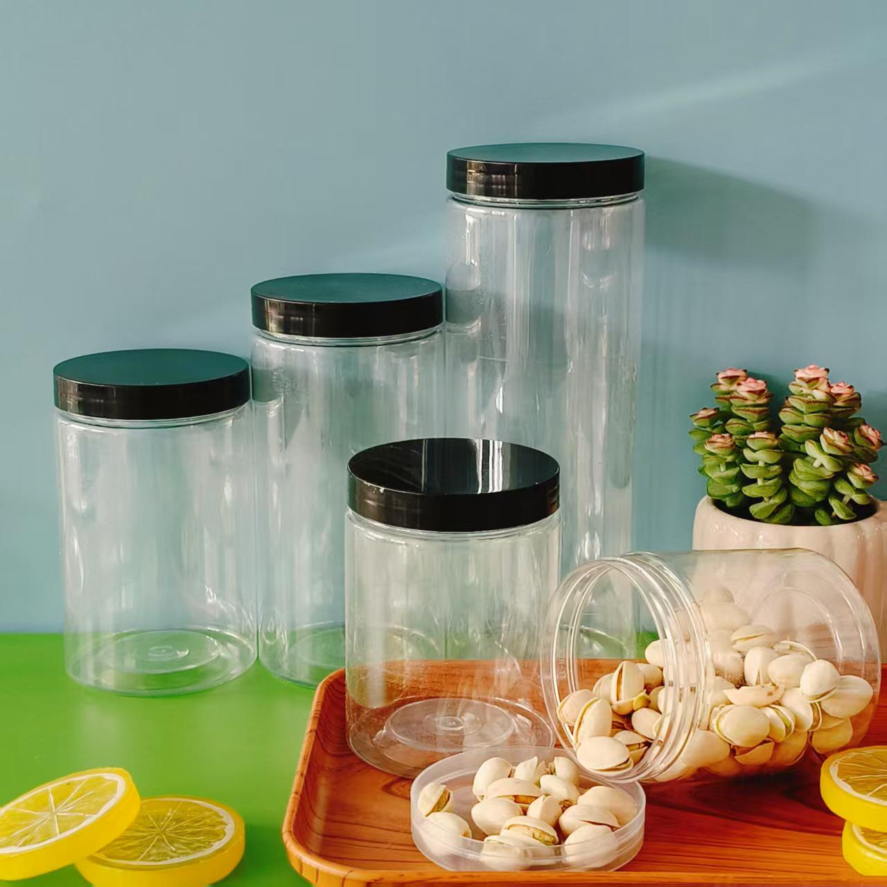 75 Caliber Thickened Clear PET Sealed Jar - Plastic Honey Bottle, Moisture-Proof Packaging 75x85, 588 units, plastic lid
