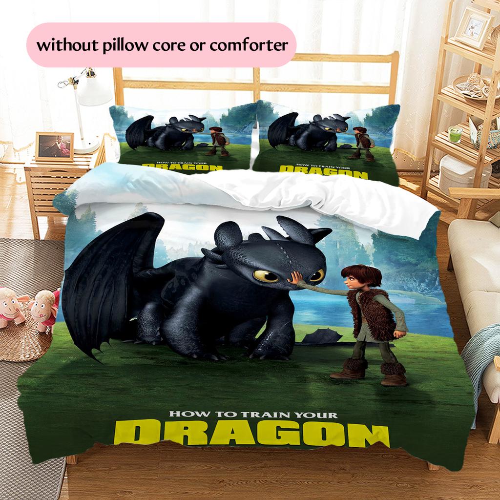 Sådan Træner Du Din Drage Hikke & Tandløs Dynebetræk & Pudebetræk, HTTYD Fan Sengetøj, Ideel Gave.chl