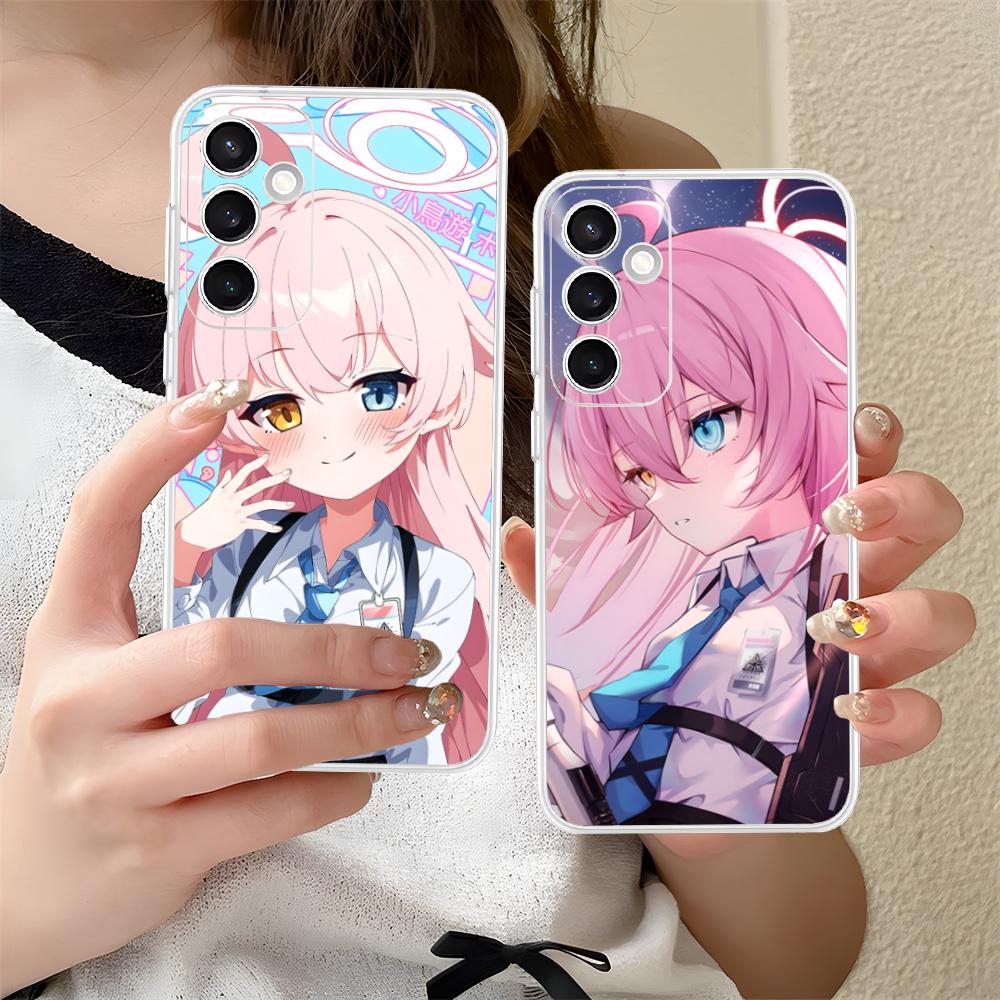 Blue Archive Takahashi Hoshino Clear Mobile Phone Case for Samsung Galaxy S25 S24 S23 S22 S21Plus FE Ultra Colorful Cover