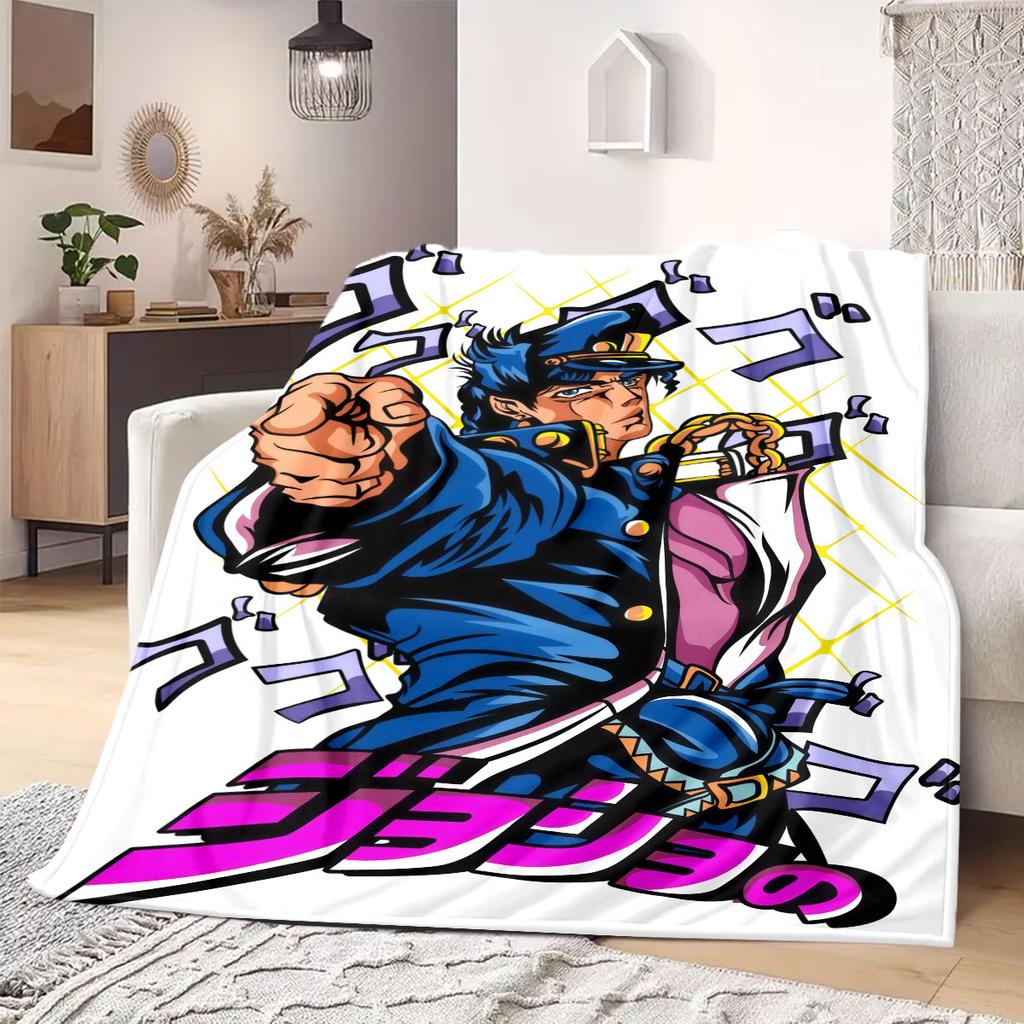 JOJO Anime Flannel Blanket Warm,Comfortable,Suitable for Bedrooms,Sofas,Beds,Chairs,Picnics,Travel