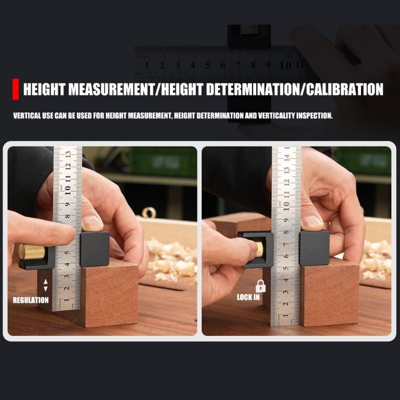 Angles Measuring Tool Combination Square Adjustable Steel Ruler Positioning Block For Accurate Layout Marking