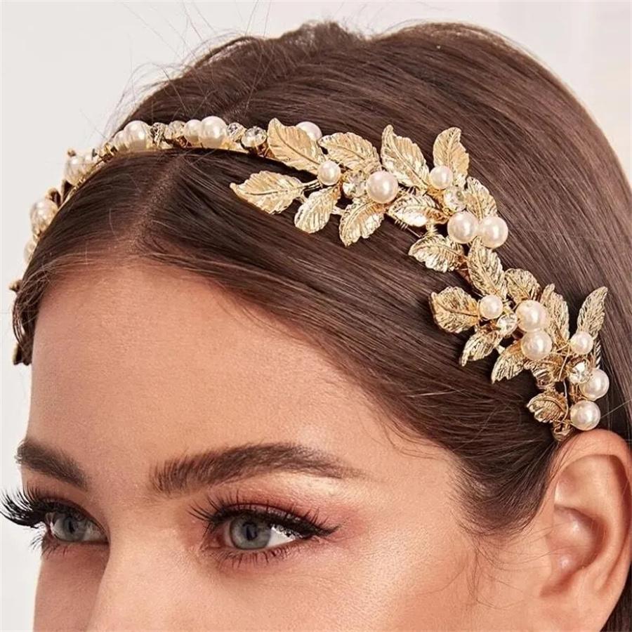 New Headband Leaves Romantic Wedding Elegant Bride Wedding Photography Hair Accessories European and American Style Direct Sales
