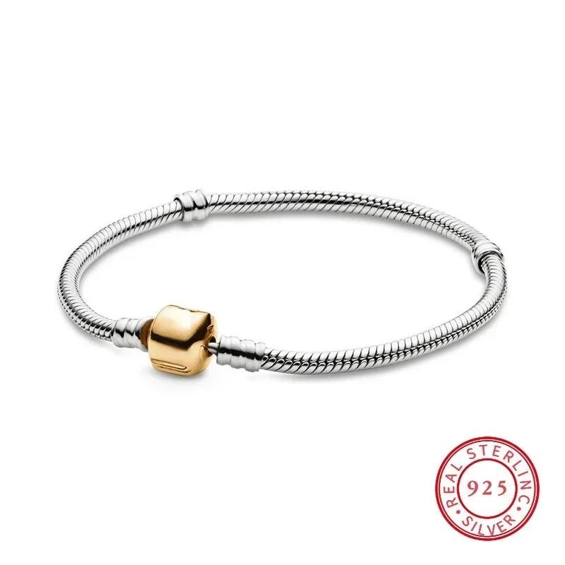 S925 Silver Classic Letter Bracelet Fit Original Design Charm Beads DIY Women's Fine Jewelry