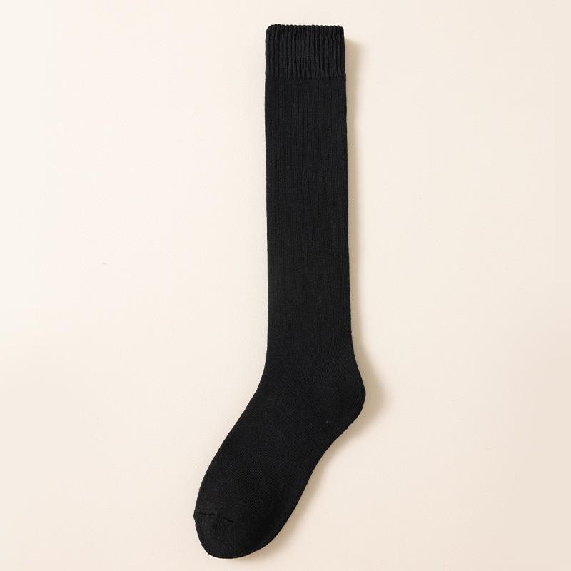Women's Thick Terry Calf Socks - Warm, Slimming, Solid Colors - Long Japanese JK Style for Autumn and Winter