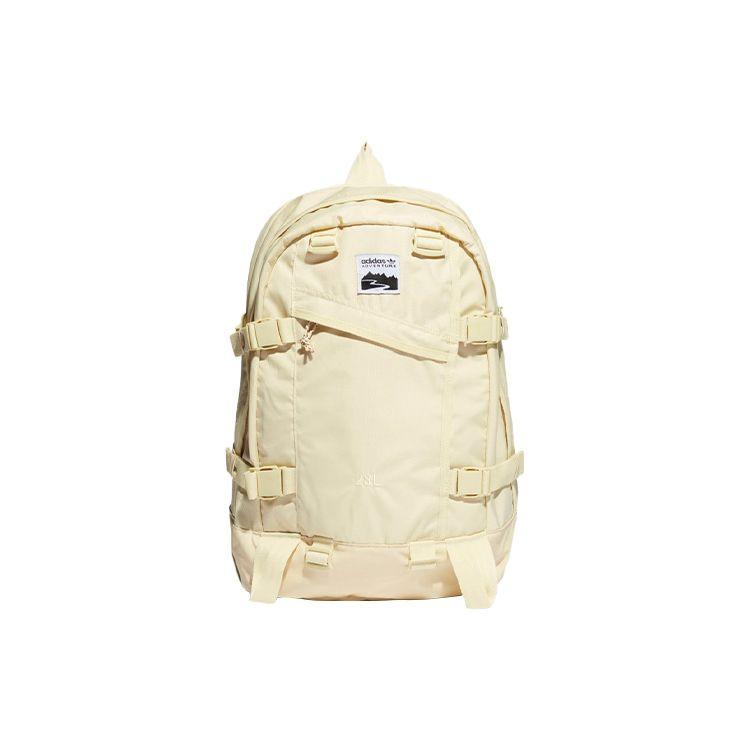 Adidas Originals Trefoil Sports Fashion Polyester Backpack Unisex Backpack Beige HE9719 Beige Yellow