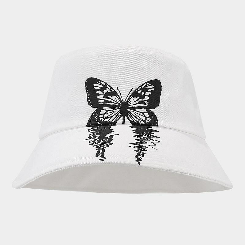 Trend brand positioning butterfly fashion bucket hat women's summer shopping visor male personality basin hat tide