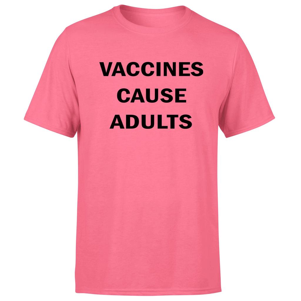 Vaccines Cause Adults Mens T shirt Funny Novelty Short Sleeve Retro Tee Top