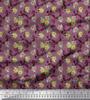 Soimoi Japan Crepe Satin Fabric Swirl,Leaves & Rose Floral Printed Fabric 1 Metre 42 Inch
