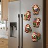 6PCS 3D Santa Claus Diamond Painting Fridge Magnet Full Drill Diamond DIY Rhinestone Art Christmas Diamond Art Magnet Acrylic