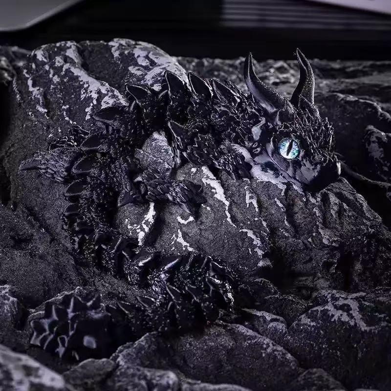 22cm 3D-gedruckte Magischer Drache Figur mit Beweglichen Gelenken Fidget Toy Simulierter Drache Desktop Ornament Dekorationen
