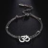 Dawapara Aum Om Ohm Sanskrit Symbol Anklets Bracelet Hindu Yoga Ankle Chain Bracelets Stainless Steel Spiritual Jewelry