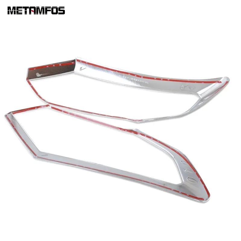 For Nissan X-trail X trail Rogue T32 2017 2018   Chrome Front Head Light Lamp Cover Trim Headlight Protector Accessories