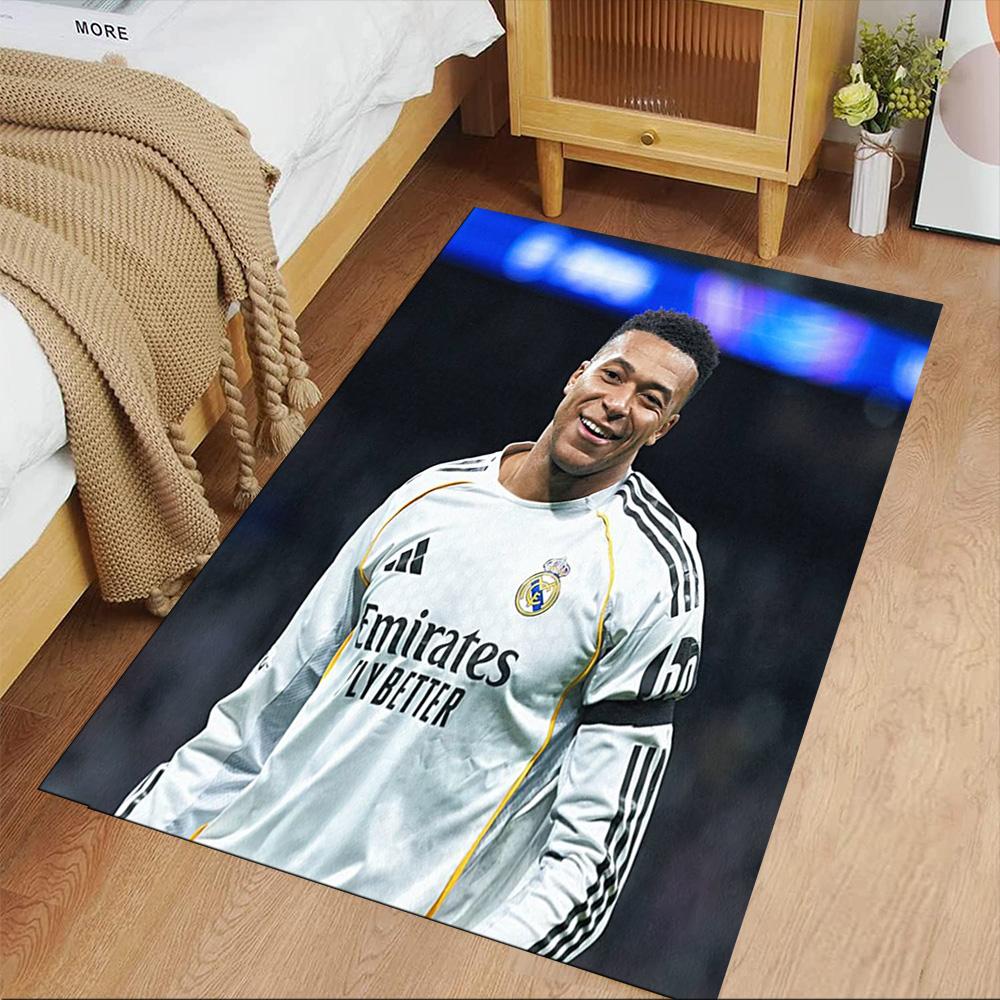 Star Player Kylian Mbappé Floor Mat Perfect for Outdoor Study room Playrooms Foyer Anti-slip Rug Office home decor Birthday Christmas Gift
