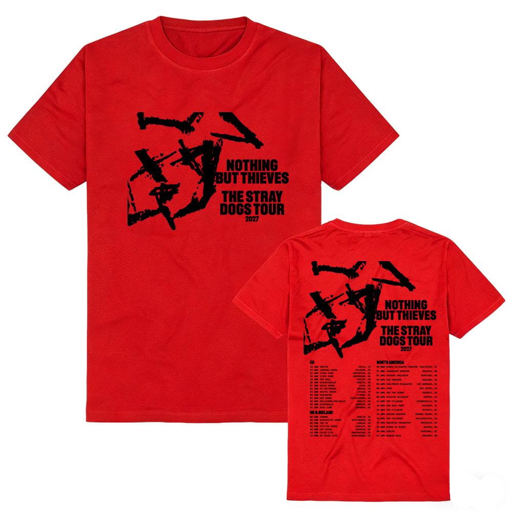 A STRAY DOGS Tour 2027 Póló Rock Zenekar Nothing But Thieves Pólók Nyári Rövid Ujjú Pamut Női Pólók Grafikus Merch Póló