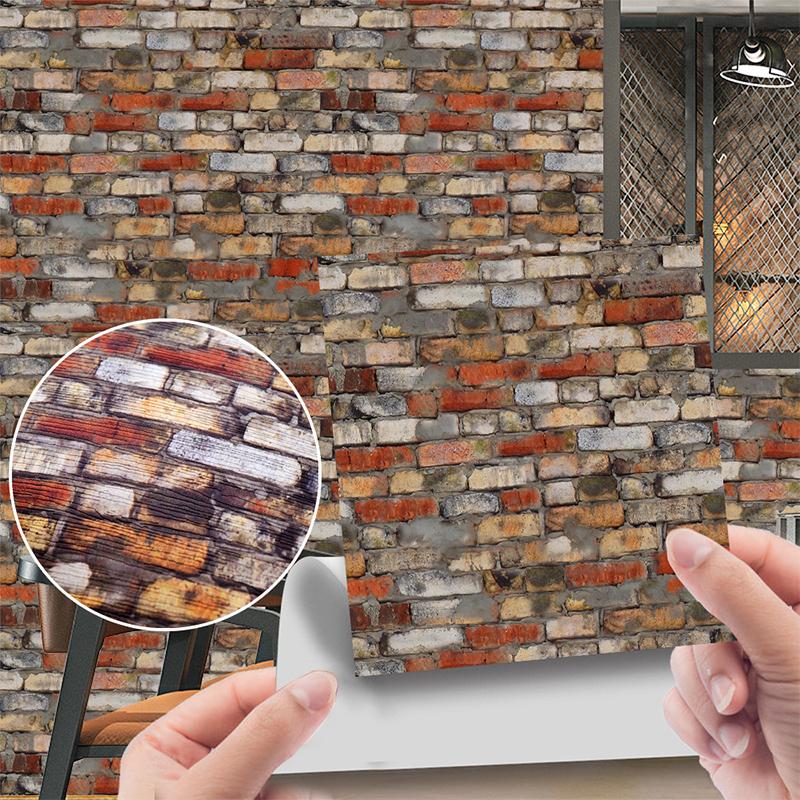 20Pcs Waterproof Wall Stickers Imitation Wood Grain Tile Floor Wall Sticker Self Adhesive Living Room Bathroom Home Decor