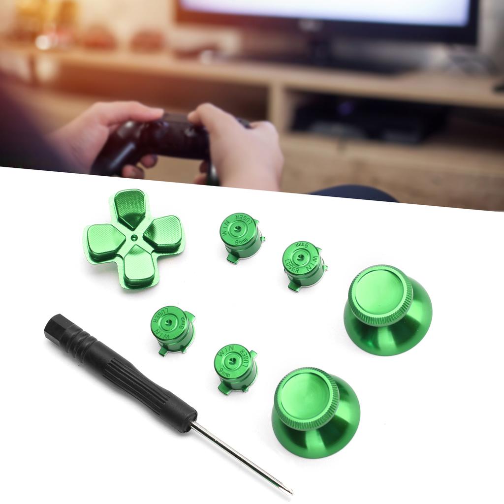 Game Controller Aluminum Alloy Buttons Thumb Stick Set Replacement Parts