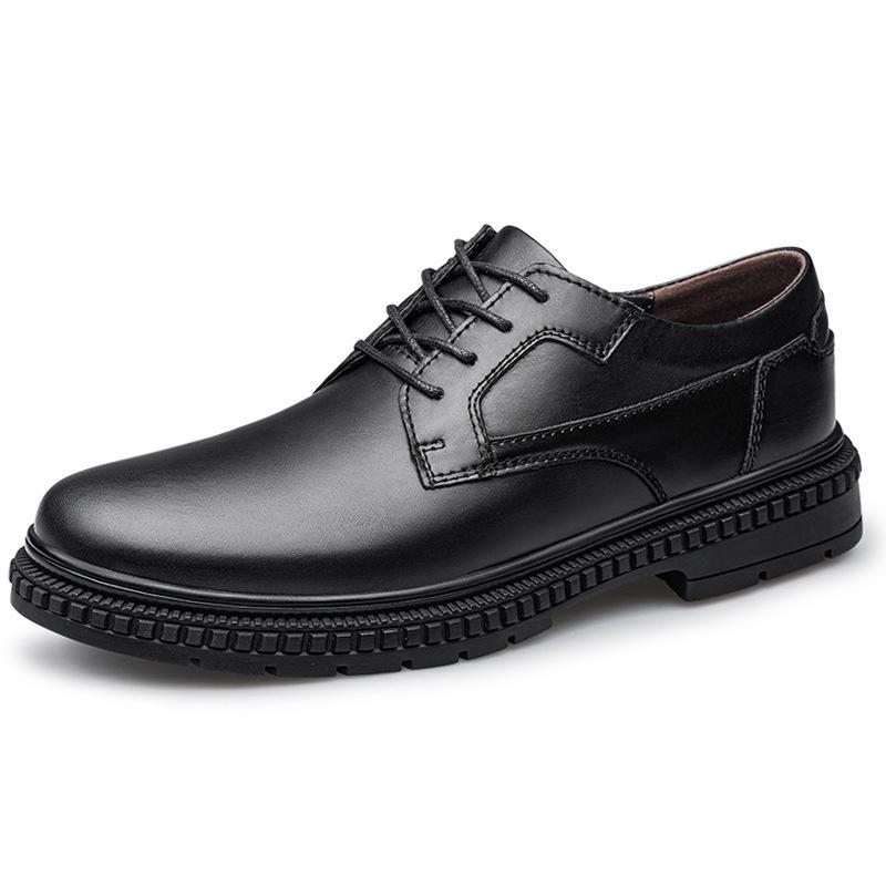 

Spring and autumn men s business leather shoes first layer cowhide thick sole tooling casual leather shoes household leathershoes 36 чёрный