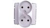 Kos66 Double Socket Z/U Aluminum 664049