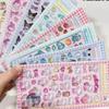 3D Hellokitty Kuromi Cinnamoroll Stickers Cute Anime Transparent Jelly Crystal Decorative Sticker Phone Case DIY Kids Toy