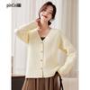 Pincai Women's V-Neck Solid Knit Cardigan