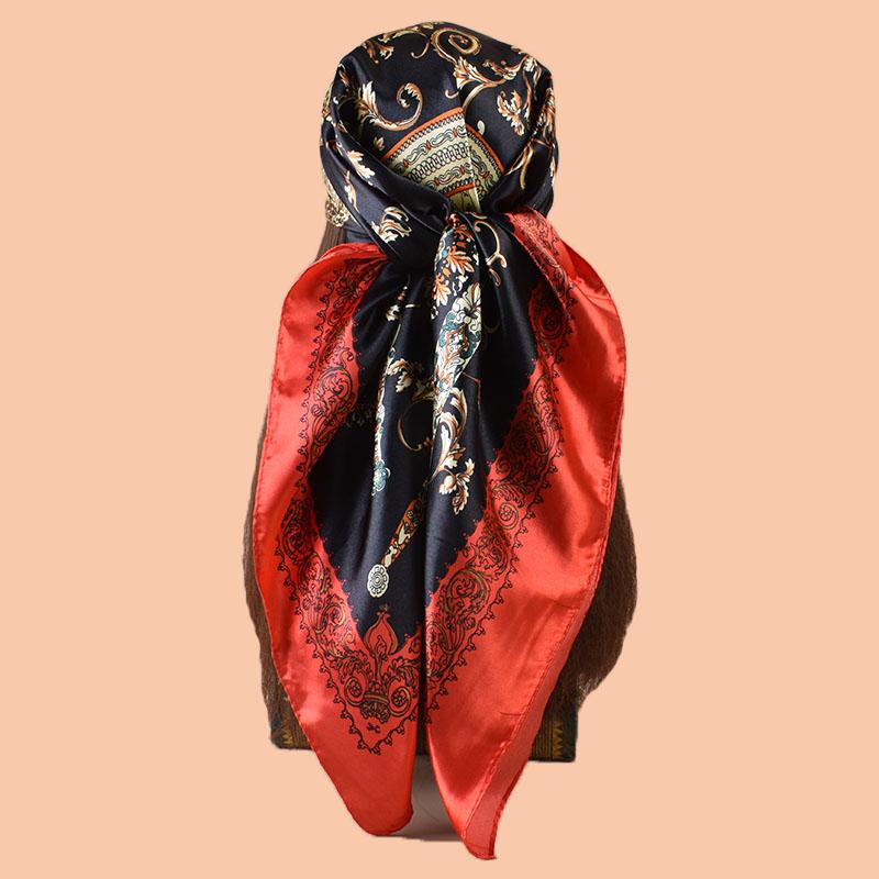 1PC Women's Summer Beach Accessory Fashion Satin Square Scarf 90*90inch Multi-use Headscarf Party Use Versatile Hair Towel