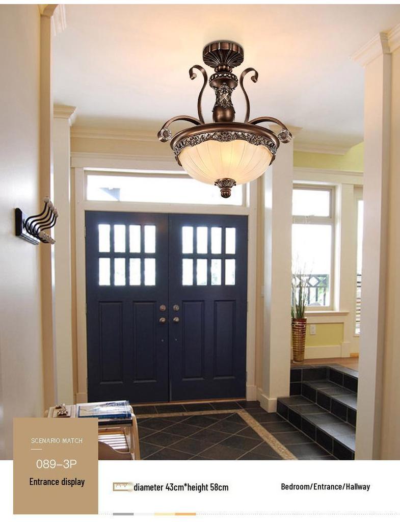 Retro Wrought Iron Pendant Light for Living Room, Villa, or Staircase