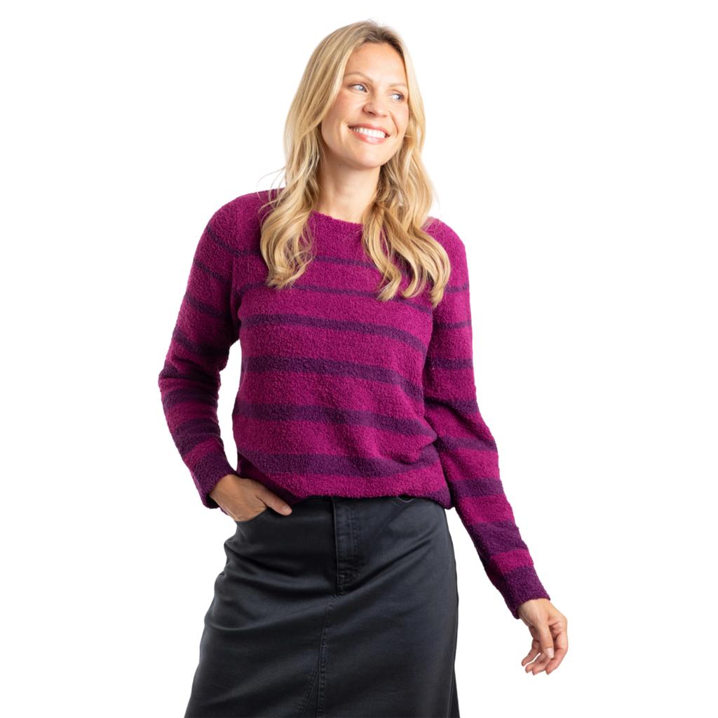 Weird Fish Womens/Ladies Wanda Stripe Knitted Sweatshirt