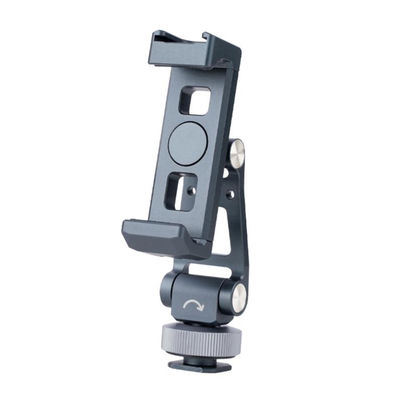 

Aluminum Phone Clip Holder with Cold Shoe Rotate Cellphone Mount Adapter Adjustable Tripod Mount Clip for Phone