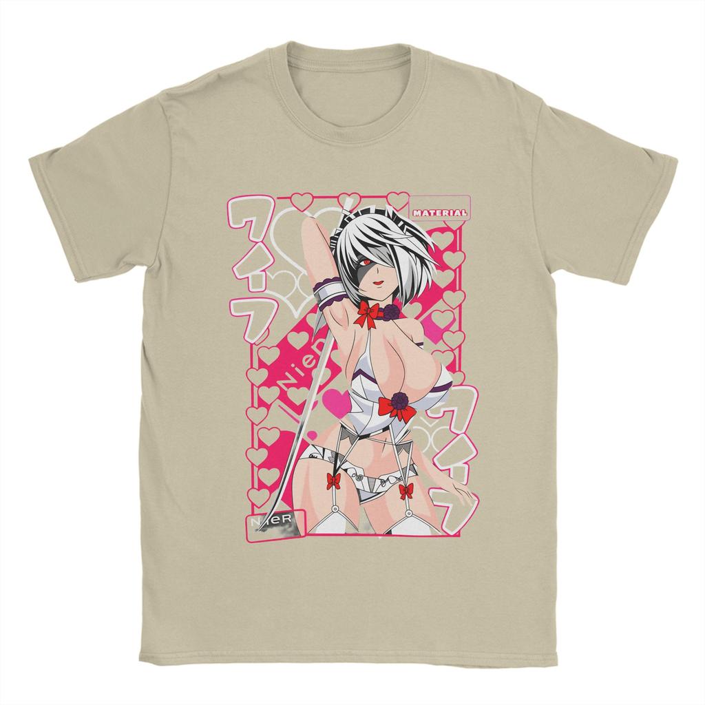 YoRHa 2B Anime Game Fans Art T Shirt Summer Harajuku T Shirts Unisexs 100 Cotton ONeck 4XL 5XL 6XL Tees Short Sleeve Tshirt