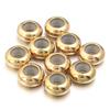 10pcs/lot Stainless Steel Crimp End Beads Stopper Spacer Beads With Rubber Silicone For DIY Bracelet Jewelry Making Supplies