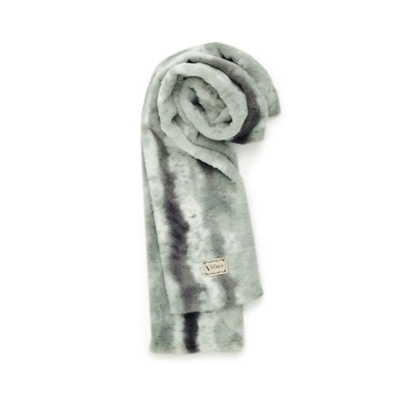 Velsey Fake Fur Tie-Dye Muffler [GREY]