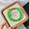 10Mm High Quality Imperial Green Vitreous Body Natural Green Chalcedony Strawberry Crystal Design Bracelet Bracelet