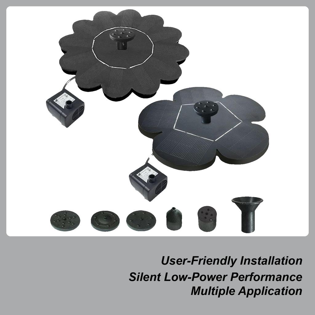 Solar Bird Bath Fountain Flower-Shaped Water Fountain Pump Waterfalls Outdoor Birdbath For Pool Pond Aquariums Garden