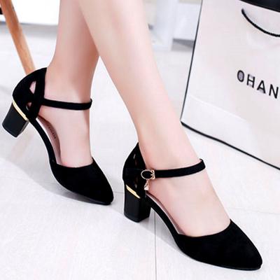 Women Casual Comfort Stylish Beige Square Heel Pumps Lady Fashion Sweet High Quality Office Heel Shoes G9020