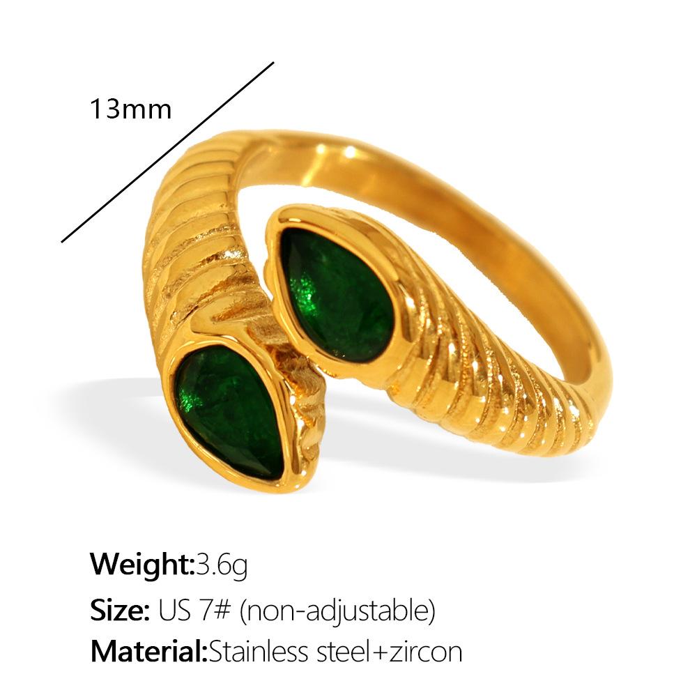 Titanium steel non-fading ring zircon 18k premium versatile ring pearl jewelry