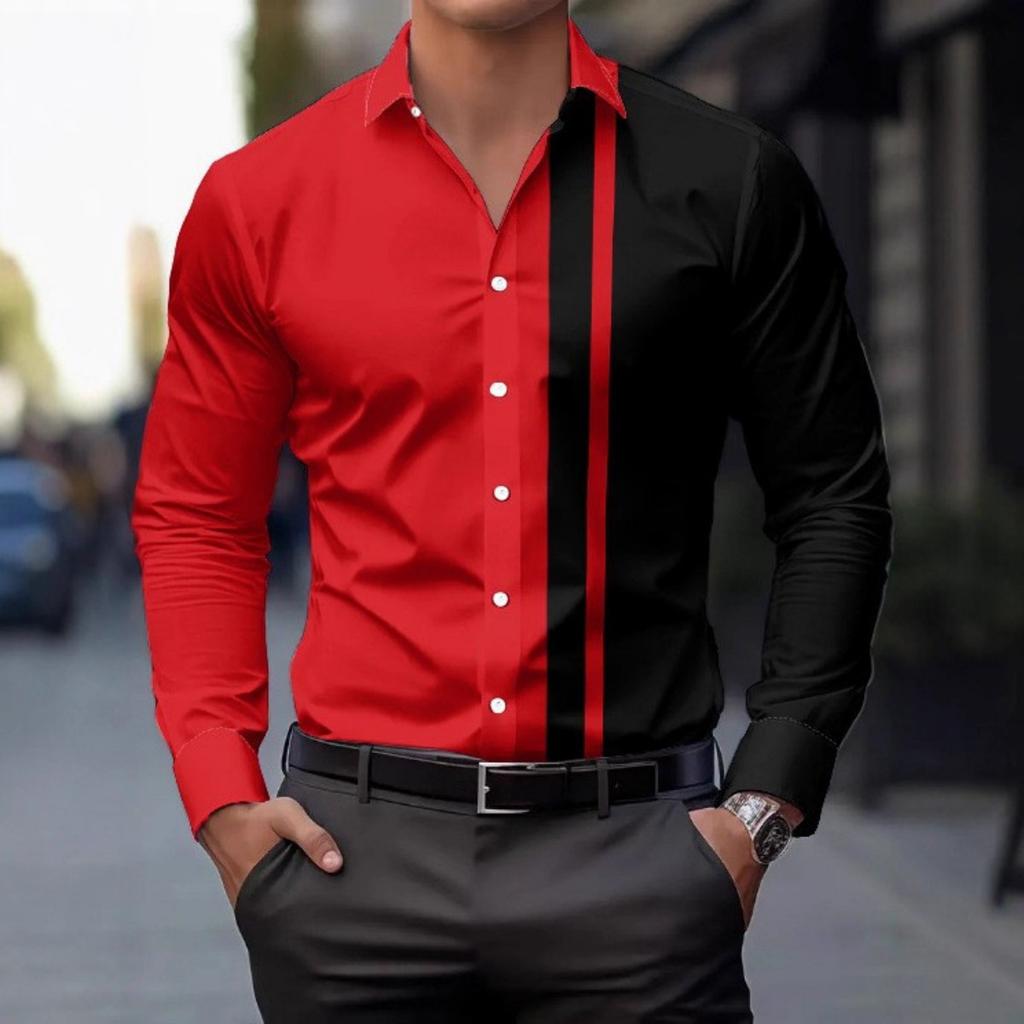 Slim Fit Men's Long Sleeve Shirt, Stylish for Work & Daily Wear