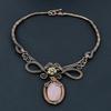 Rose Quartz Necklace Handmade Jewelry, 999 Copper Wire Wrapped Necklace Designer Gemstone Jewelry Adjustable Chain Necklace Gift For Mom