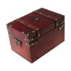 With Bronze Color Lock Wooden Treasure Box Vintage Jewelry Box Pirate Treasure Chest  Gift