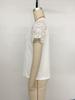 European and American Lace Stitching V-Neck Short Sleeve Top - 2026 Summer Women's Casual Loose T-shirt