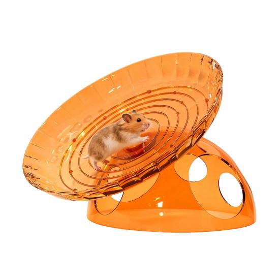 

Тихе Бігове Колесо для Хом яка Літаюча Тарілка Колесо для Хом яка з Схованкою 2-в-1 Стійке Безпечне Колесо для Вправ Хом яка для Піщанок Шиншил Маленьких Домашніх Тварин
